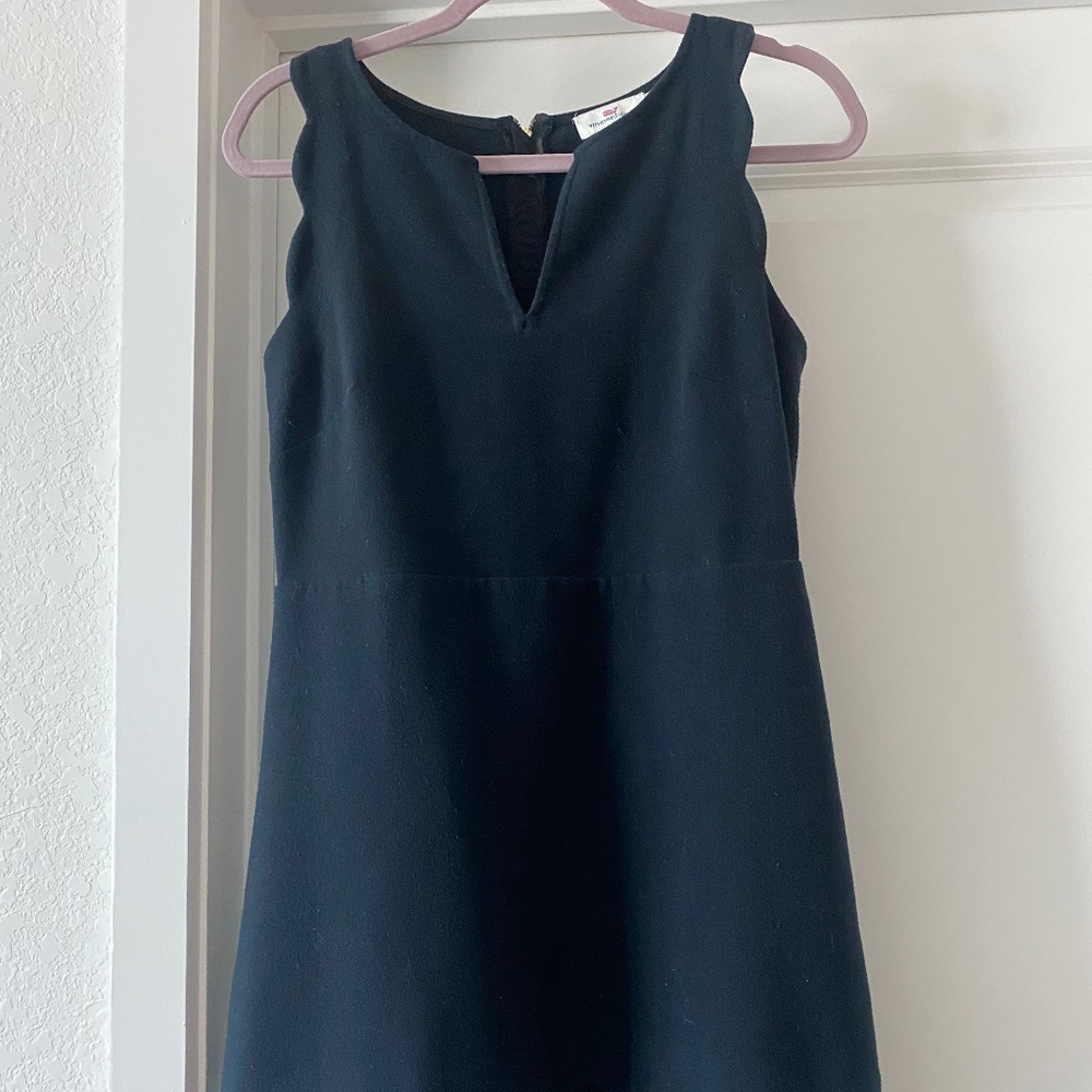 Vineyard Vines Perfect Little Black Dress w Scalloped Edges